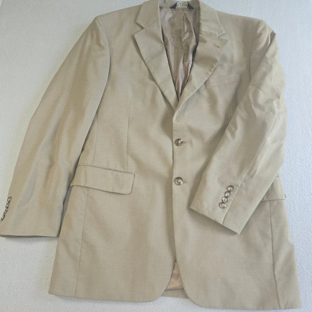 Jos. A. Bank Blazer Mens 40R Tan Two Button Notch Lapel Solid Sport Coat
